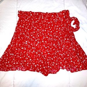 Zara Red Flower Skirt
